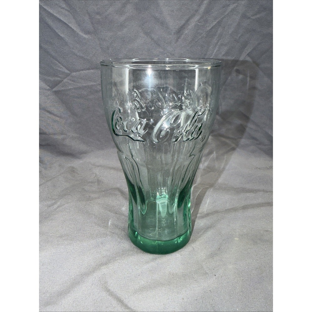 5"‎ Coca Cola Classic Green Drinking Glass Vtg?